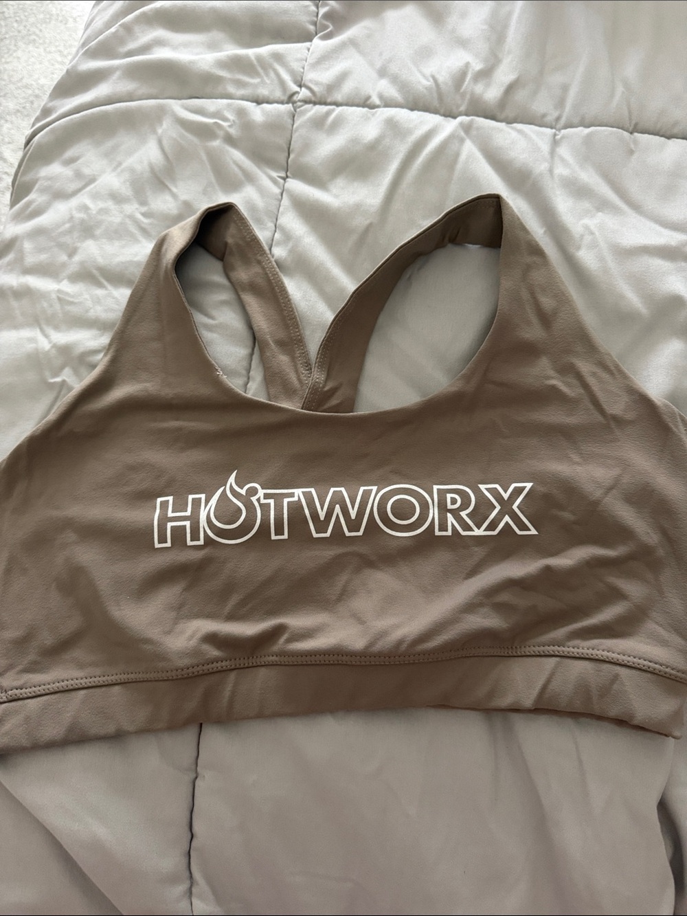 Hotworx Women's Brown Supportive Racerback Sports Bra
